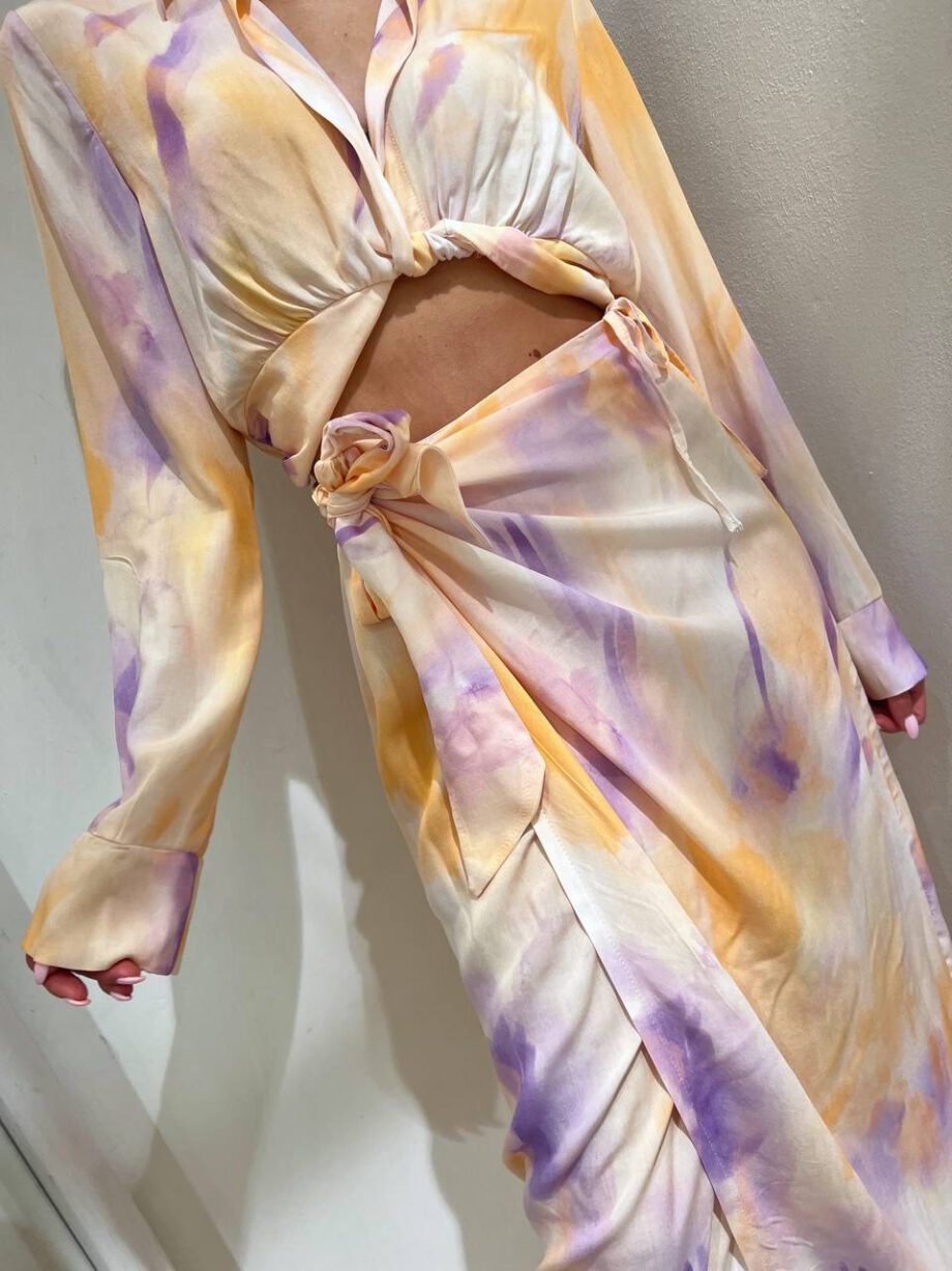 Shop Online Gonna lunga tie dye lilla e arancio HaveOne