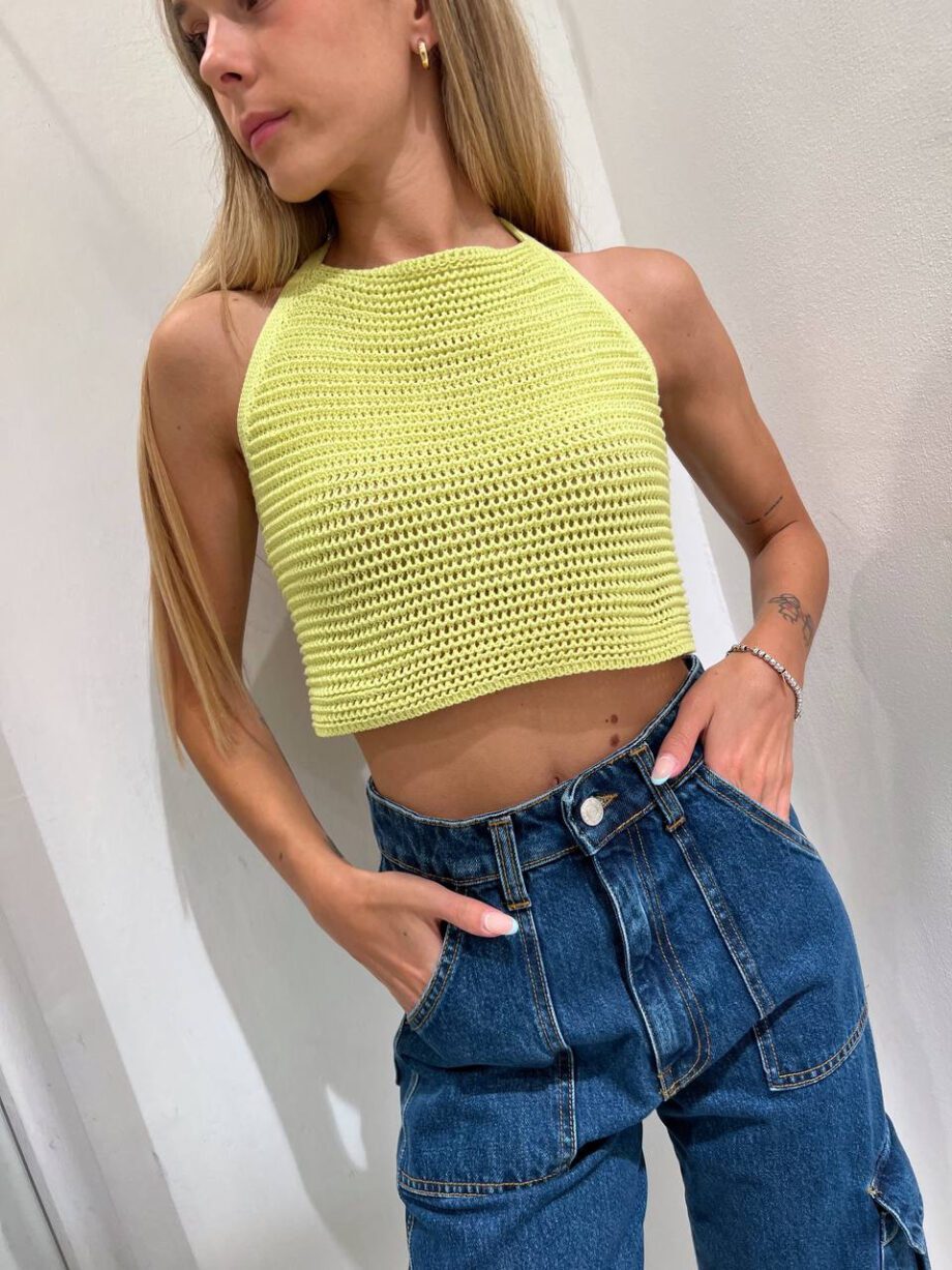 Shop Online Top crop crochet panna Vicolo