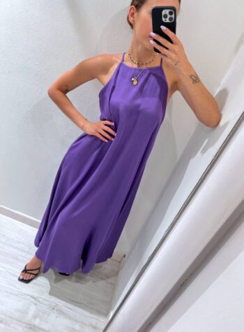 Shop Online Vestito lungo viola in viscosa HaveOne