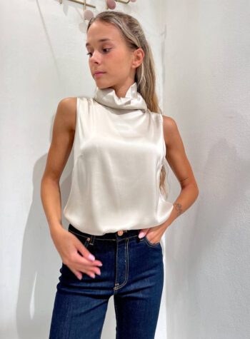 Shop Online Top smanicato marmo con collo alto in viscosa HaveOne