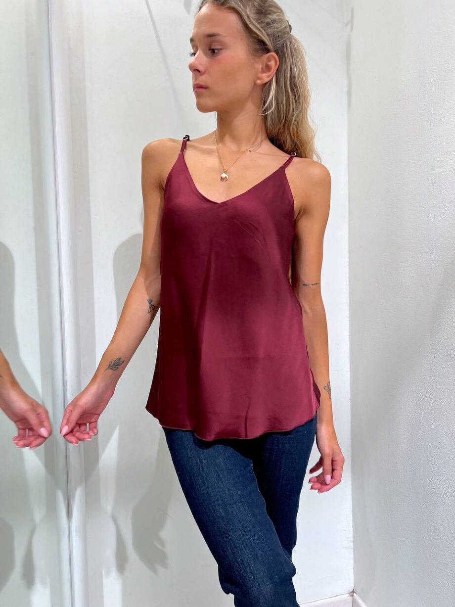 Shop Online Top vinaccia con scollo a V in viscosa HaveOne