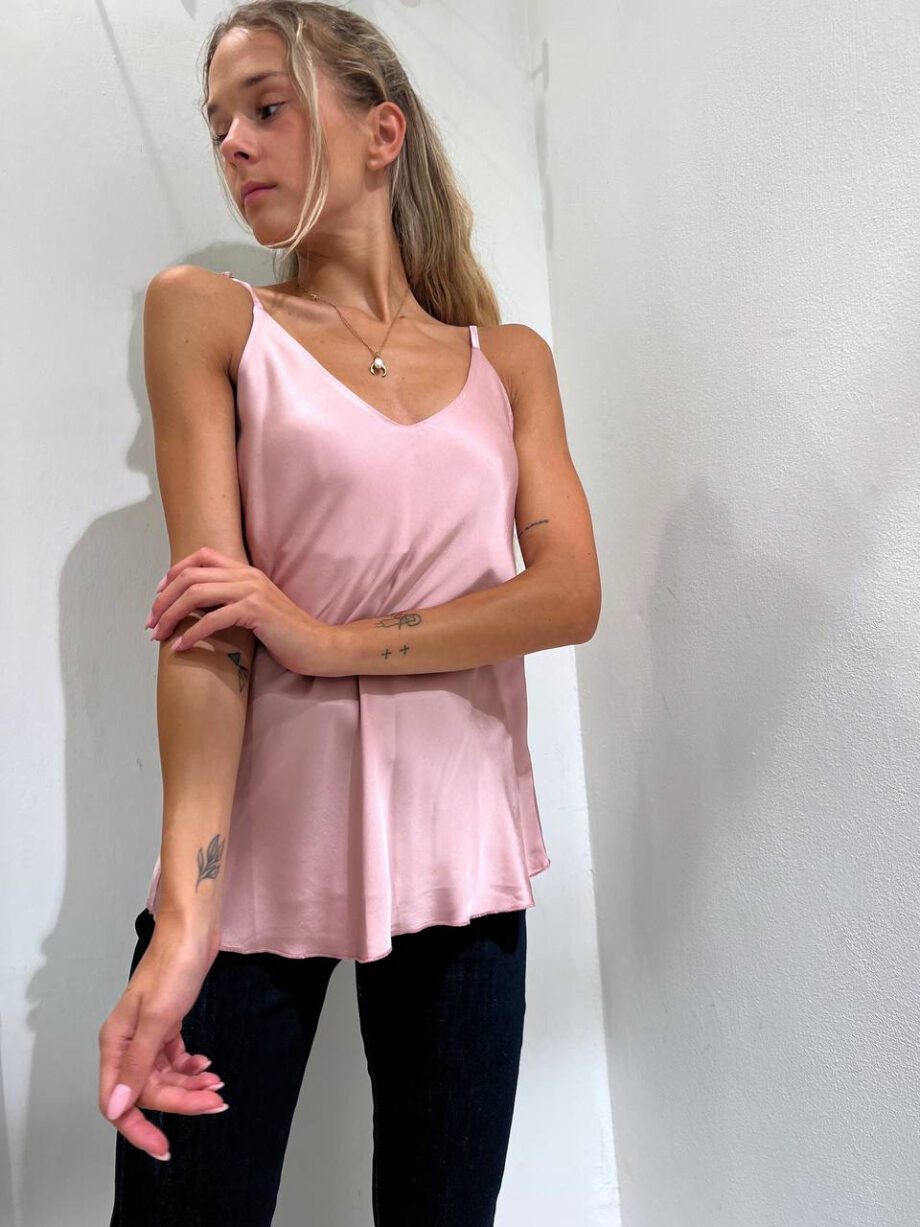 Shop Online Top rosa con scollo a V in viscosa HaveOne