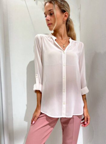 Shop Online Camicia bianca semitrasparente in georgette Kontatto