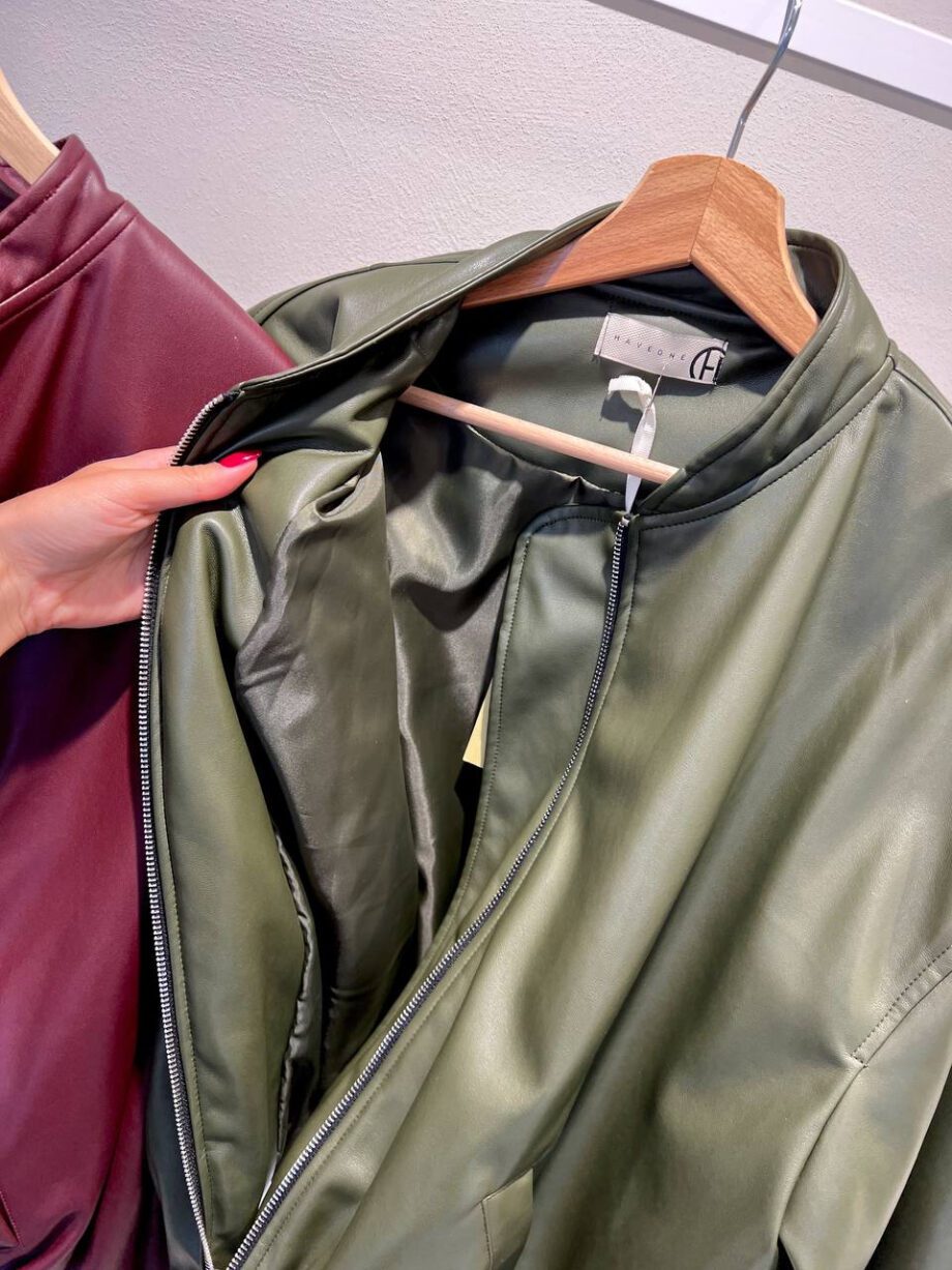 Shop Online Bomber over in ecopelle verde militare HaveOne