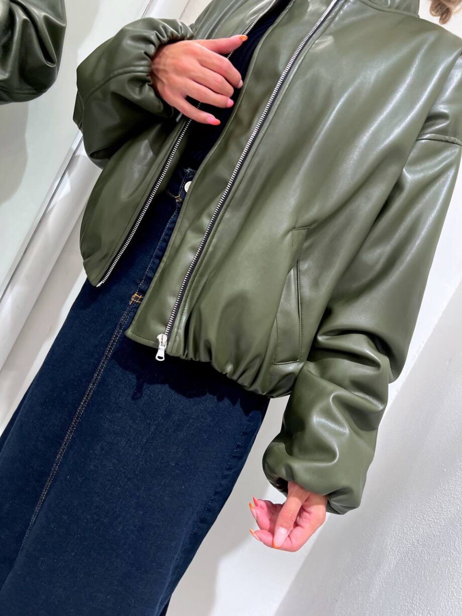 Shop Online Bomber over in ecopelle verde militare HaveOne