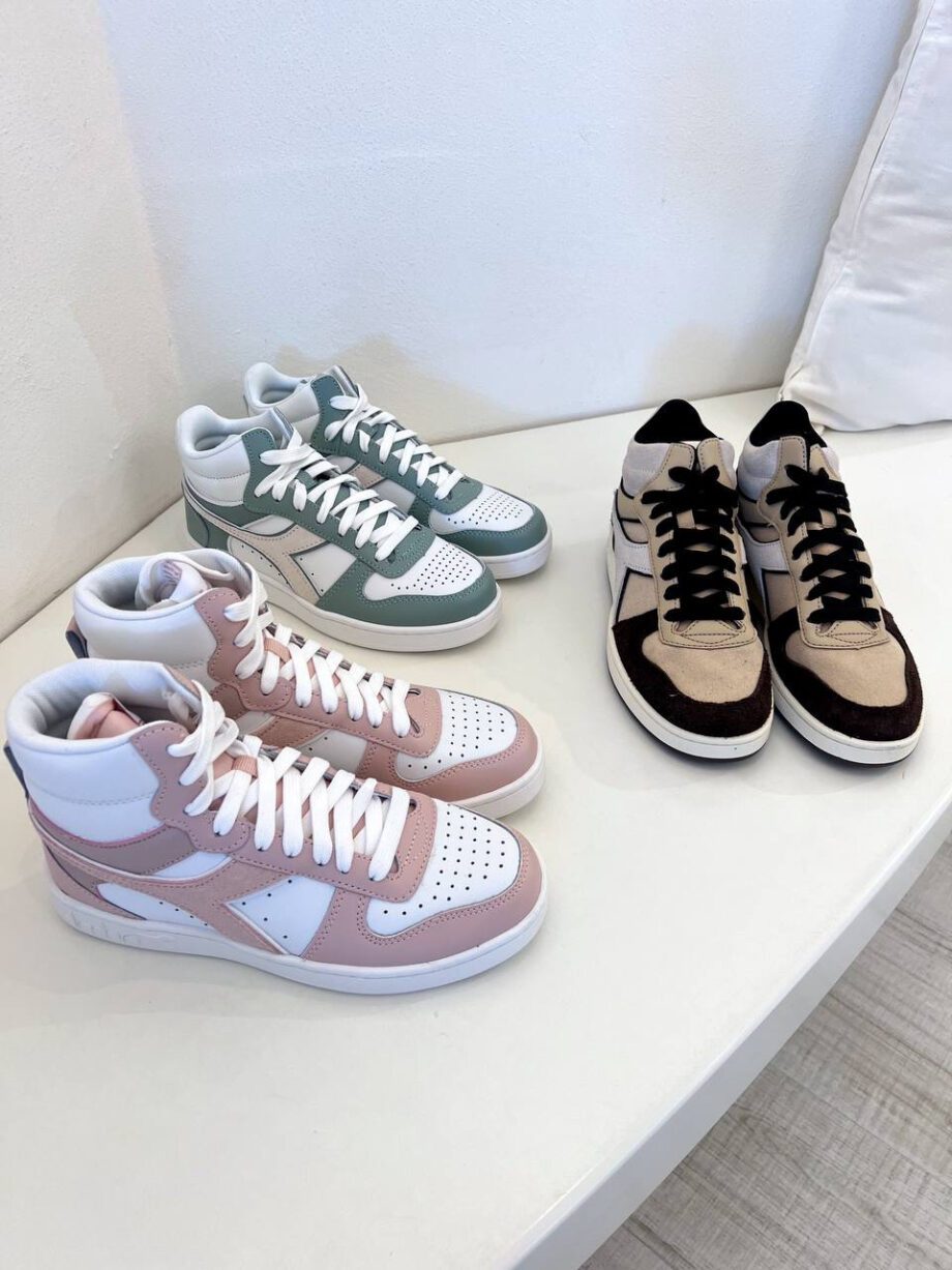 Shop Online Sneakers magic basket mid bianche e rosa Diadora