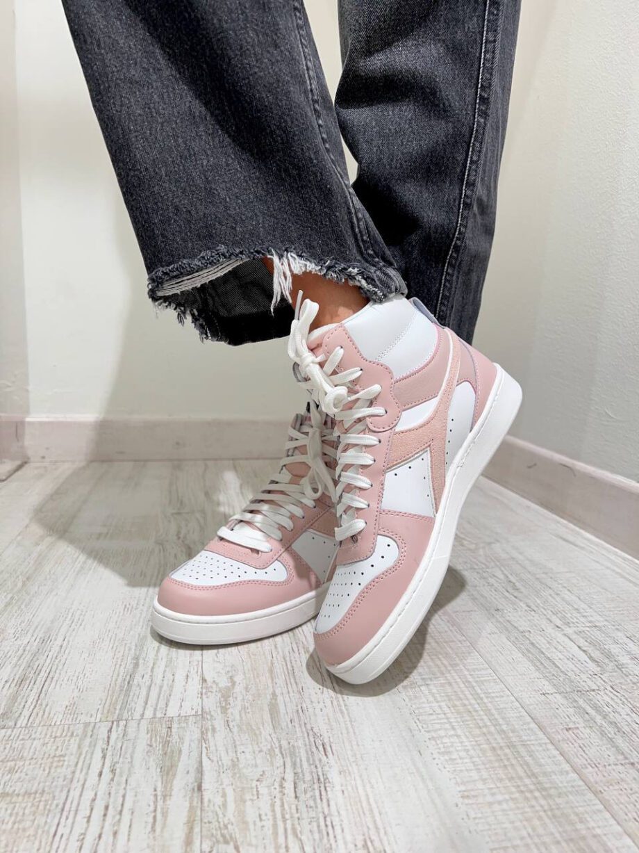 Shop Online Sneakers magic basket mid bianche e rosa Diadora