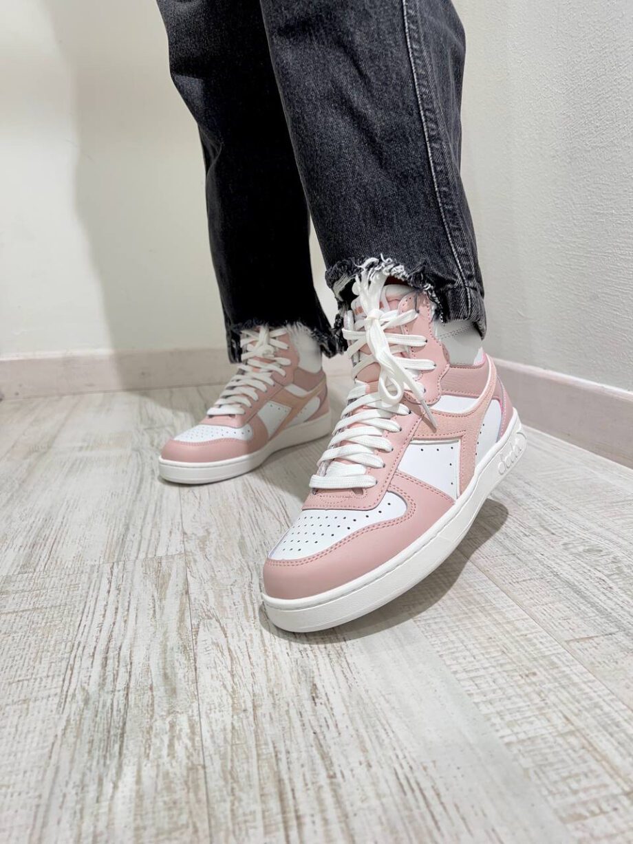 Shop Online Sneakers magic basket mid bianche e rosa Diadora