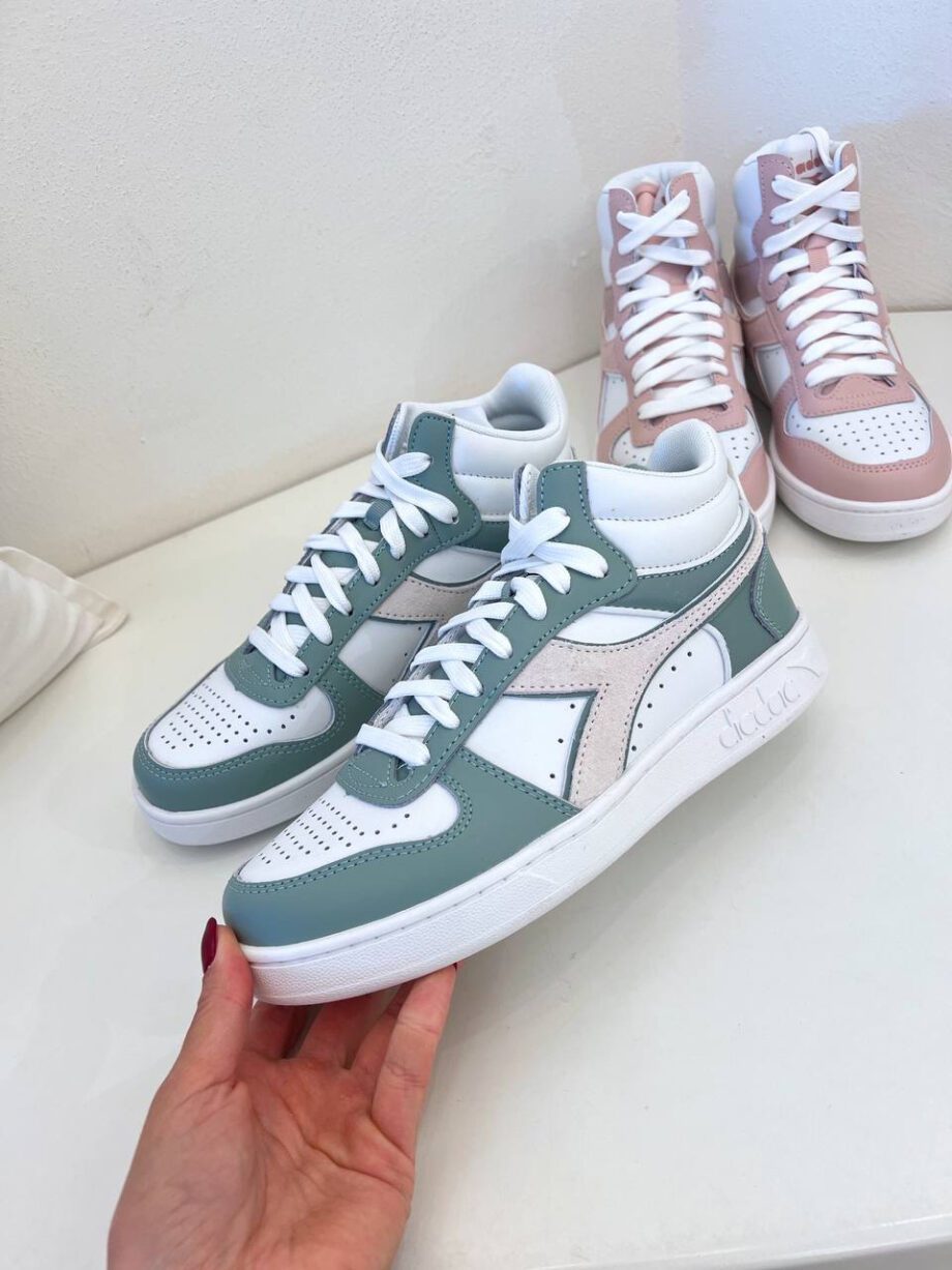 Shop Online Sneakers magic basket mid bianca e verde Diadora