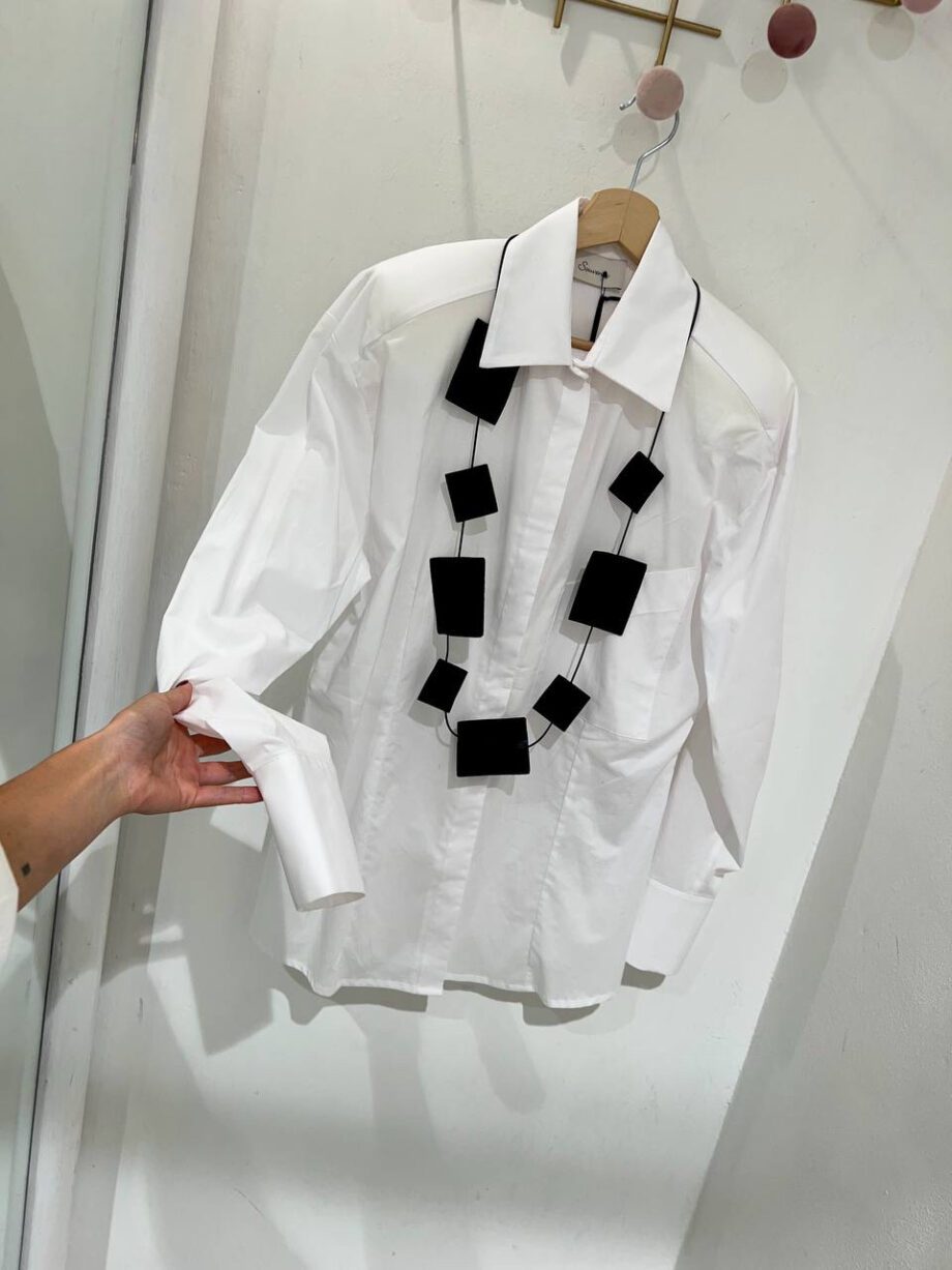 Shop Online Camicia bianca in cotone spalline imbottite Souvenir