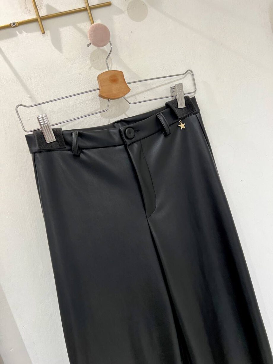 Shop Online Pantalone palazzo in ecopelle nero Souvenir