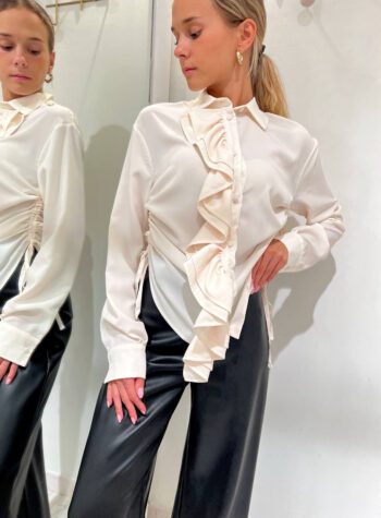 Shop Online Camicia panna con rouches e drappeggio Souvenir