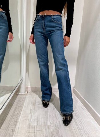 Shop Online Jeans dritto vita sfrangiata HaveOne