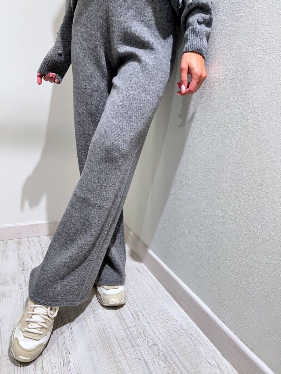 Shop Online Pantalone palazzo in maglia grigio HaveOne