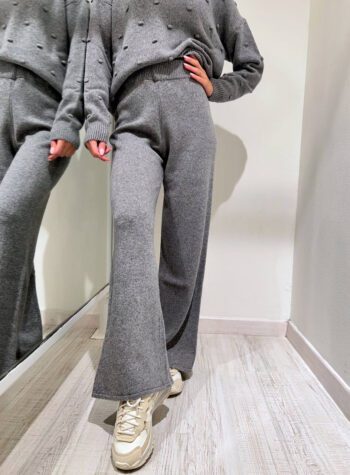 Shop Online Pantalone palazzo in maglia grigio HaveOne