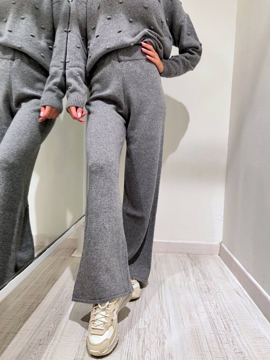 Shop Online Pantalone palazzo in maglia grigio HaveOne