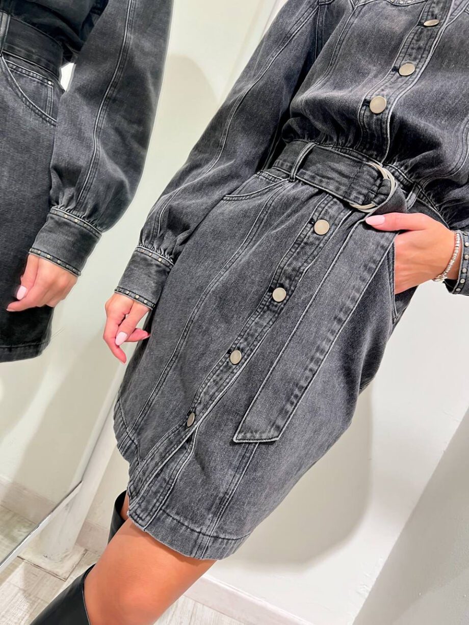 Shop Online Vestito corto in jeans grigio Suncoo
