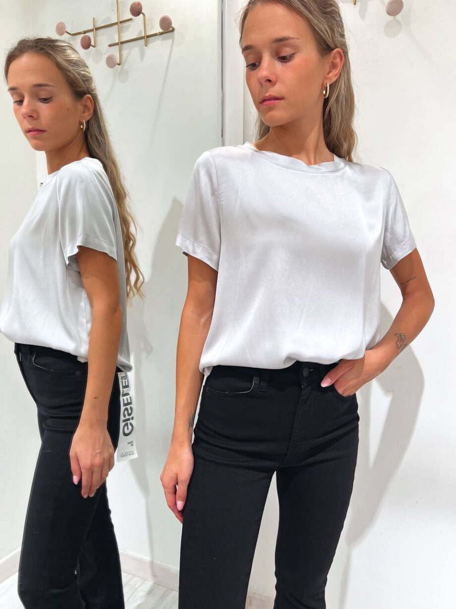 Shop Online T-shirt satin grigia in viscosa Vicolo