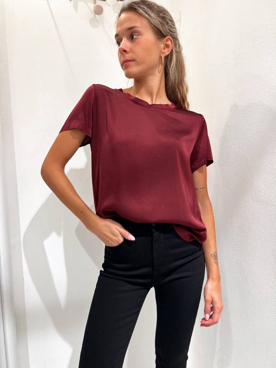 Shop Online T-shirt satin vinaccia in viscosa Vicolo