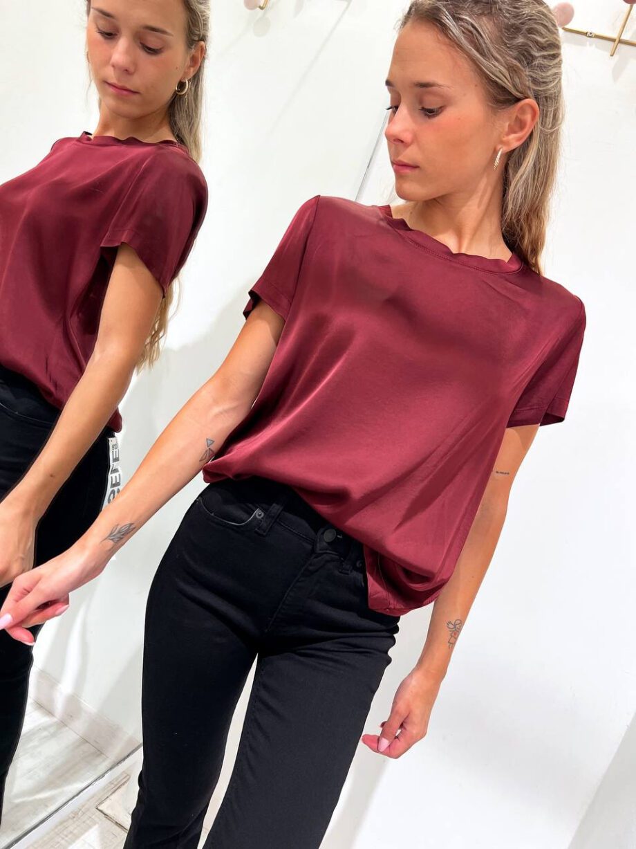 Shop Online T-shirt satin vinaccia in viscosa Vicolo