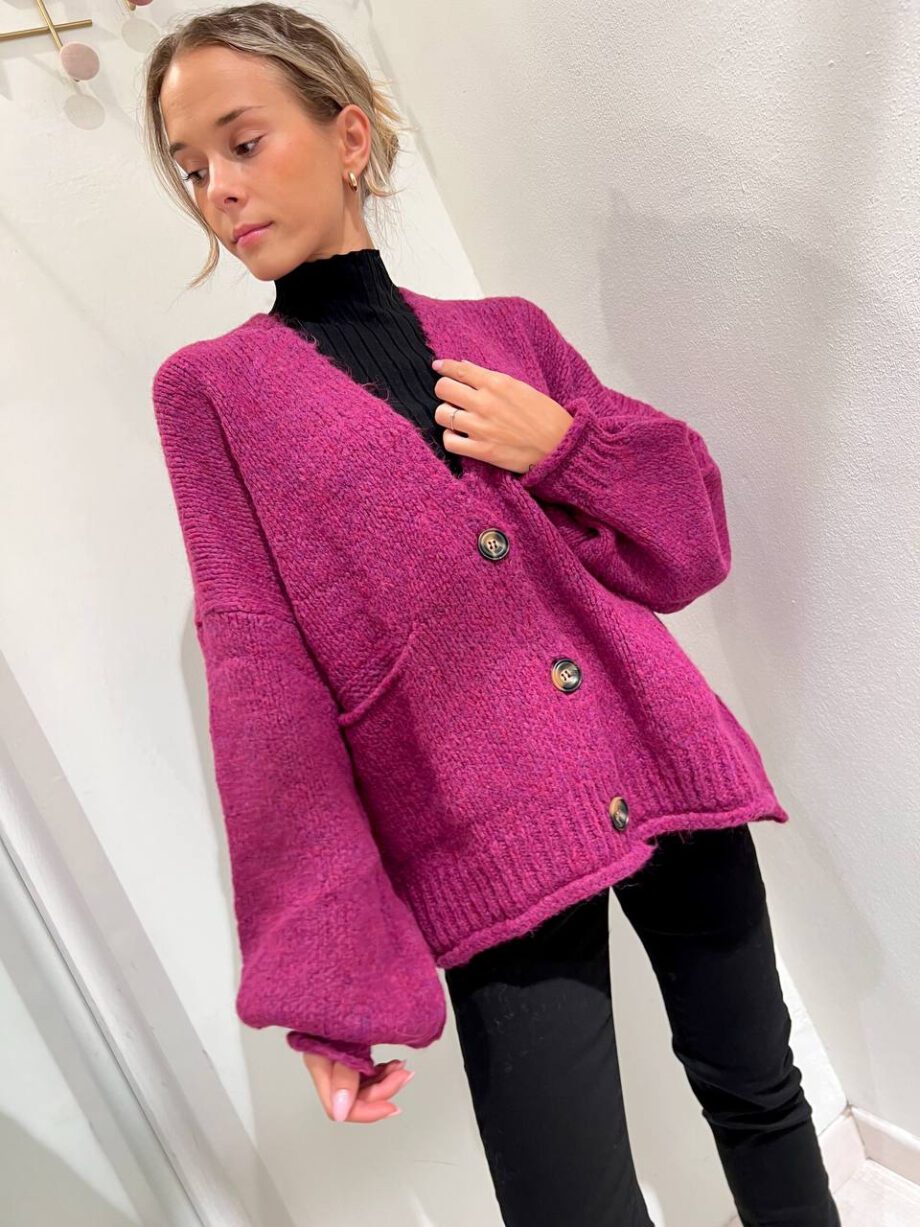 Shop Online Cardigan over in maglia magenta HaveOne