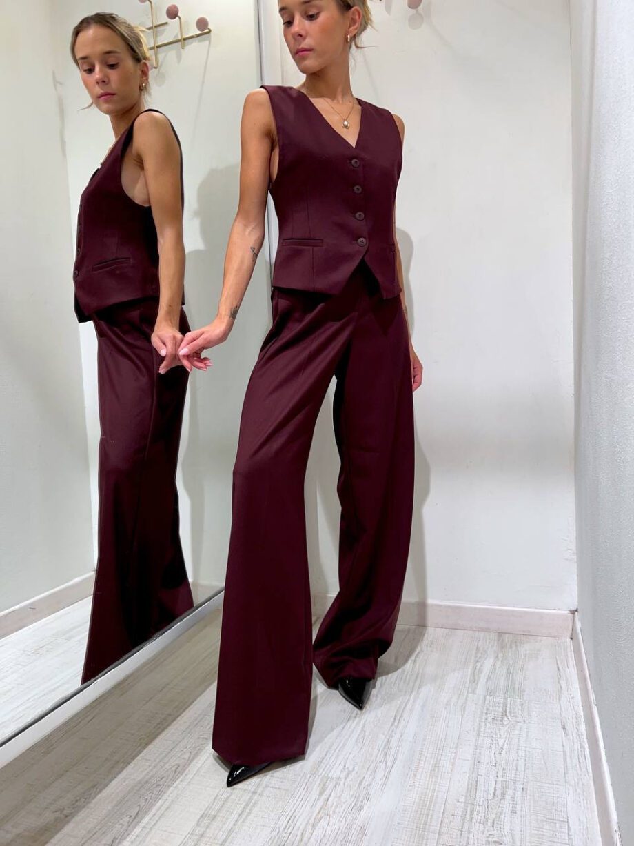 Shop Online Pantalone palazzo vinaccia con cintura HaveOne