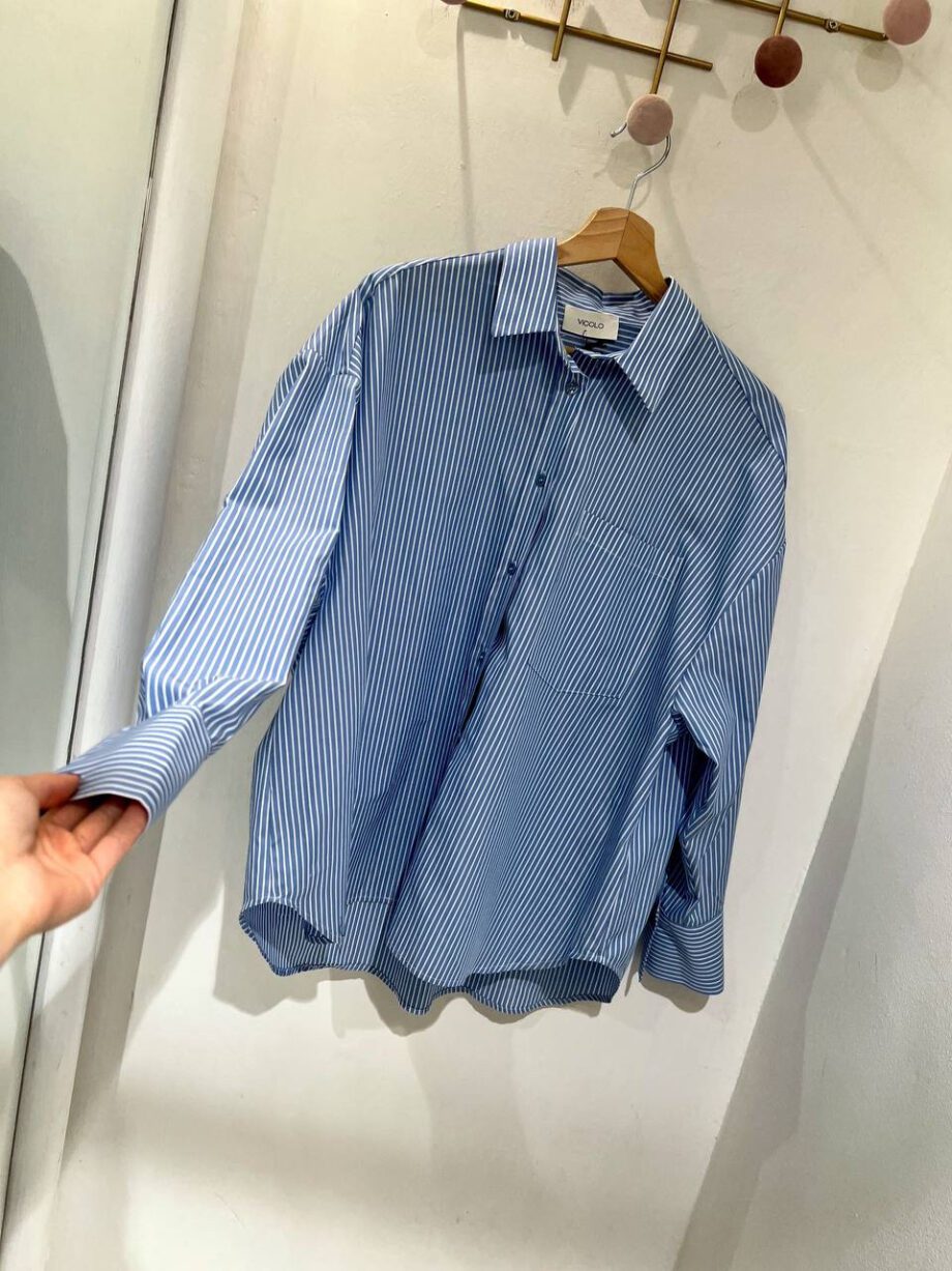 Shop Online Camicia over a righe azzurra Vicolo