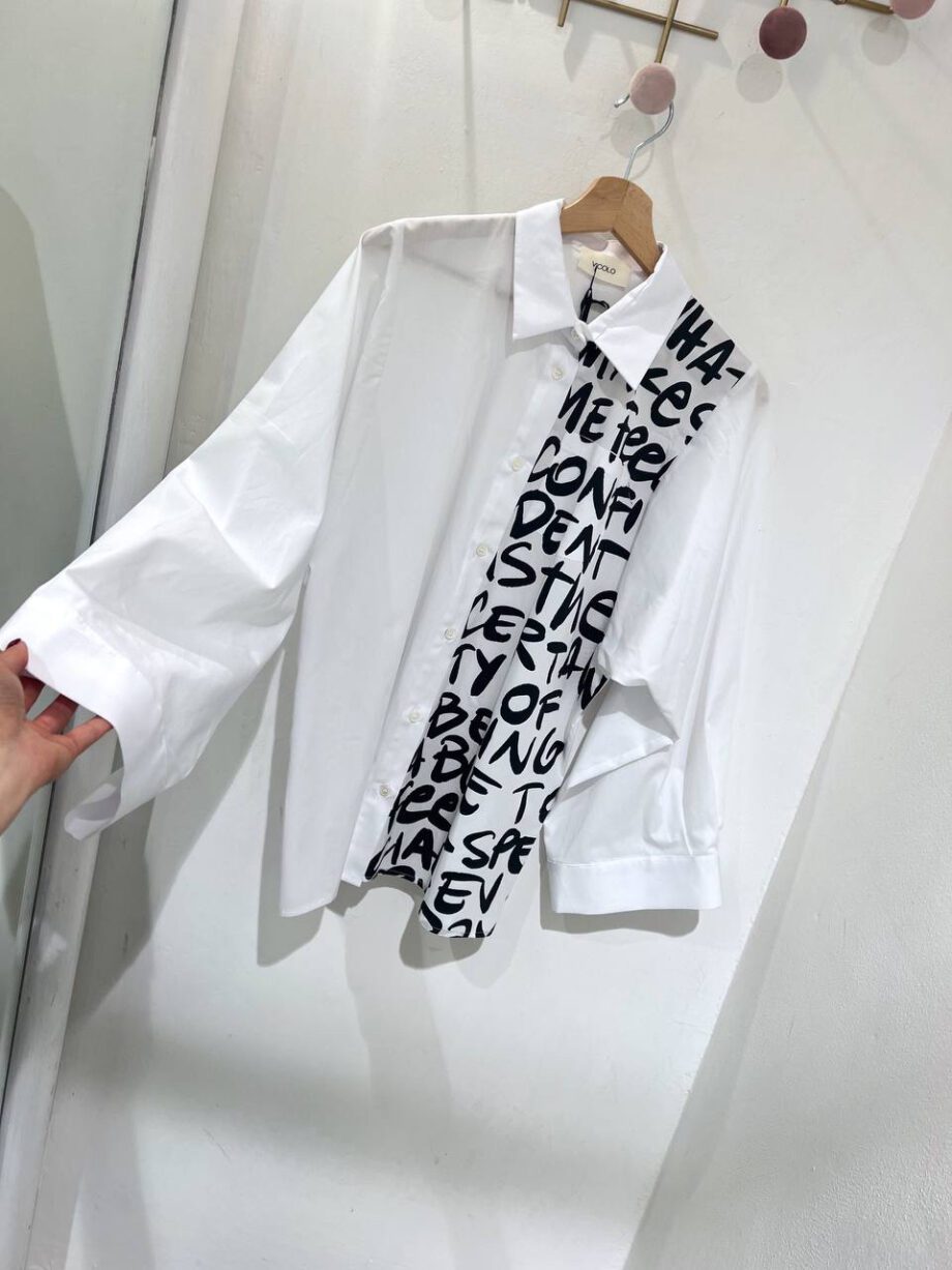 Shop Online Camicia bianca in cotone con scritte nere Vicolo