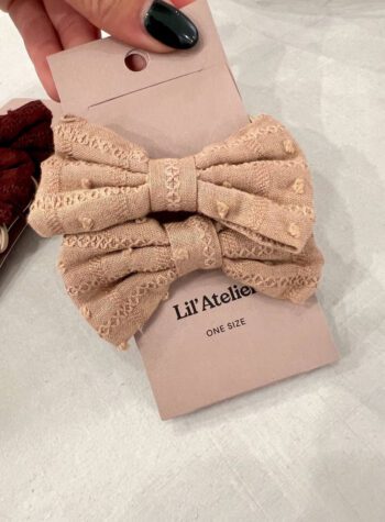 Shop Online Elastici per capelli fiocco beige Lil’ Atelier