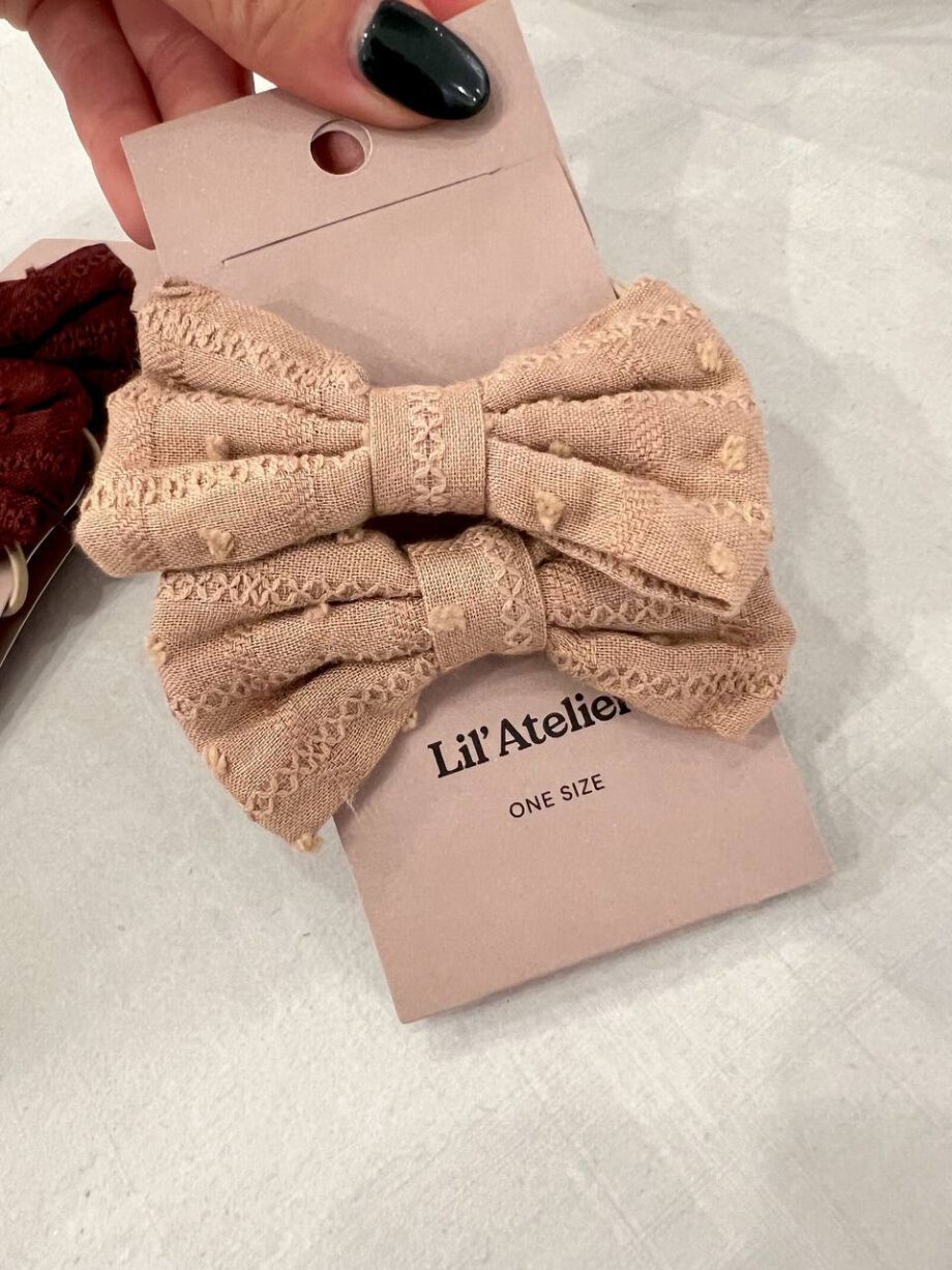 Shop Online Elastici per capelli fiocco beige Lil’ Atelier