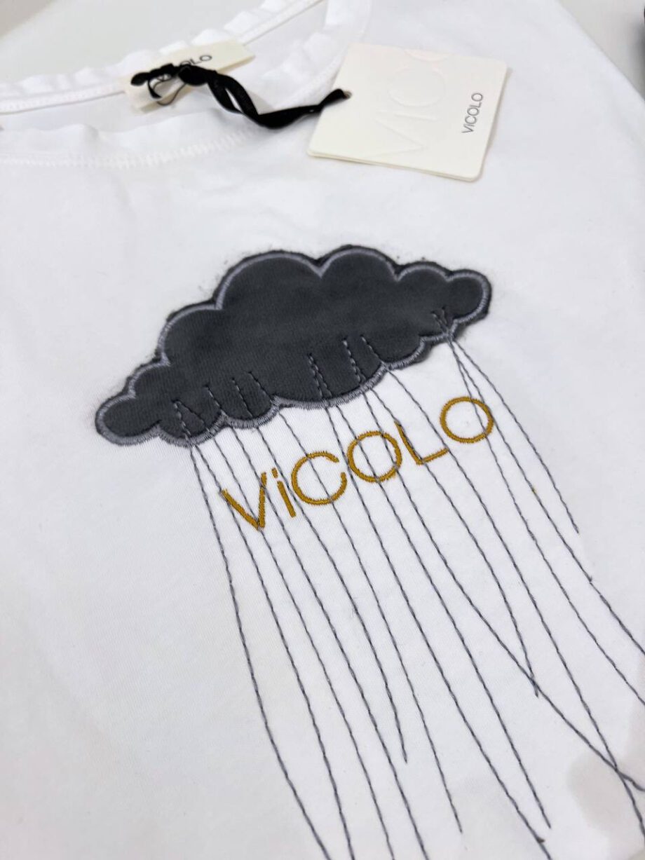 Shop Online T-shirt girocollo bianca nuvola velluto Vicolo