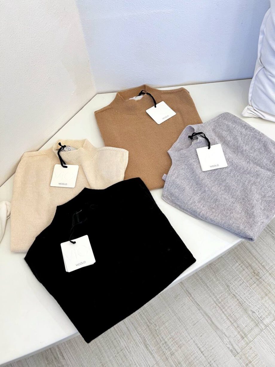 Shop Online Dolcevita smanicato grigio in cashmere Vicolo