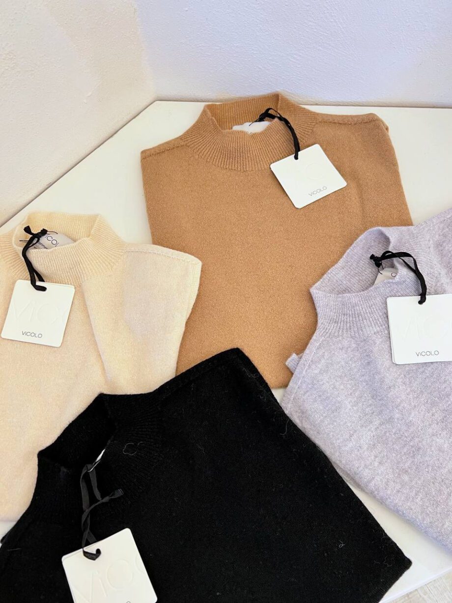 Shop Online Dolcevita smanicato grigio in cashmere Vicolo