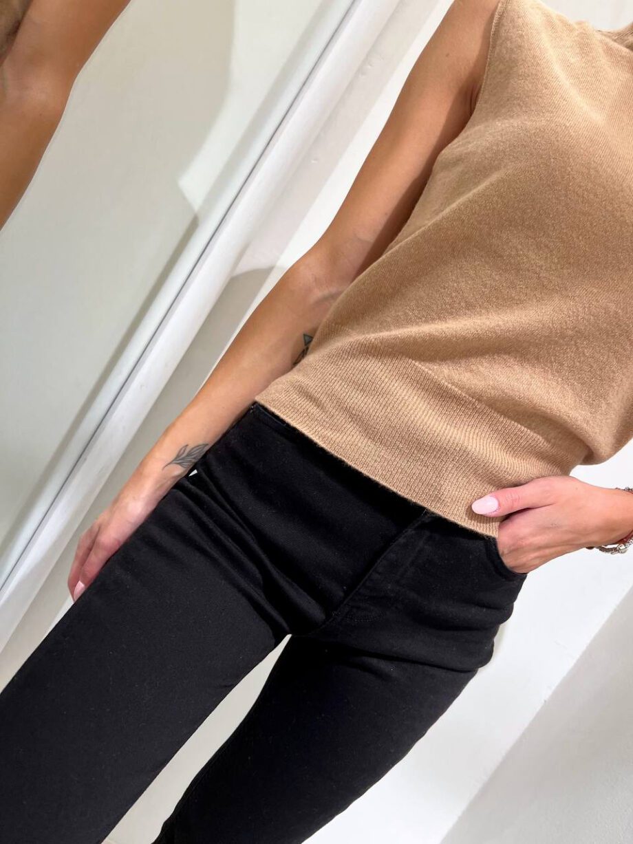 Shop Online Dolcevita smanicato beige in cashmere Vicolo