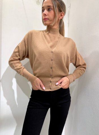 Shop Online Dolcevita smanicato beige in cashmere Vicolo