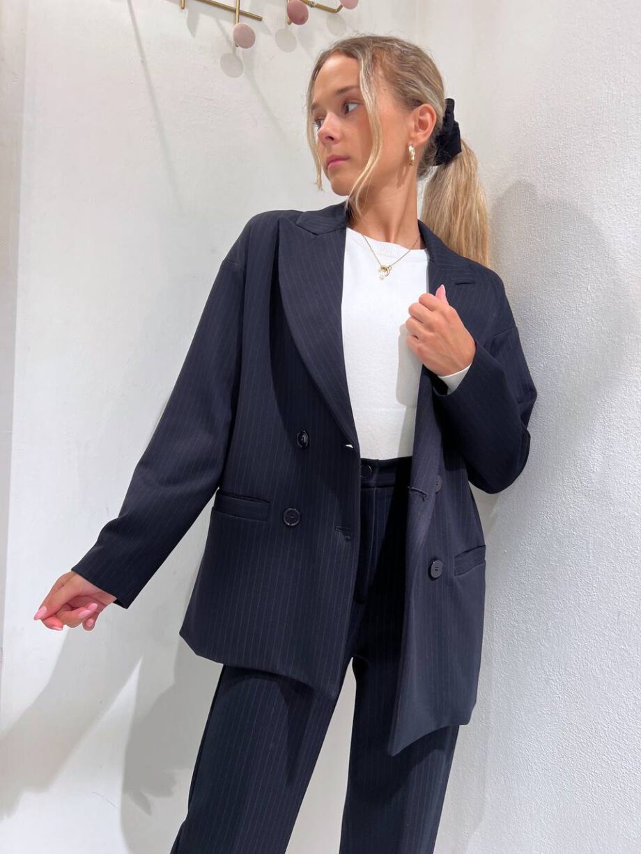 Shop Online Blazer doppiopetto a righe blu Vicolo