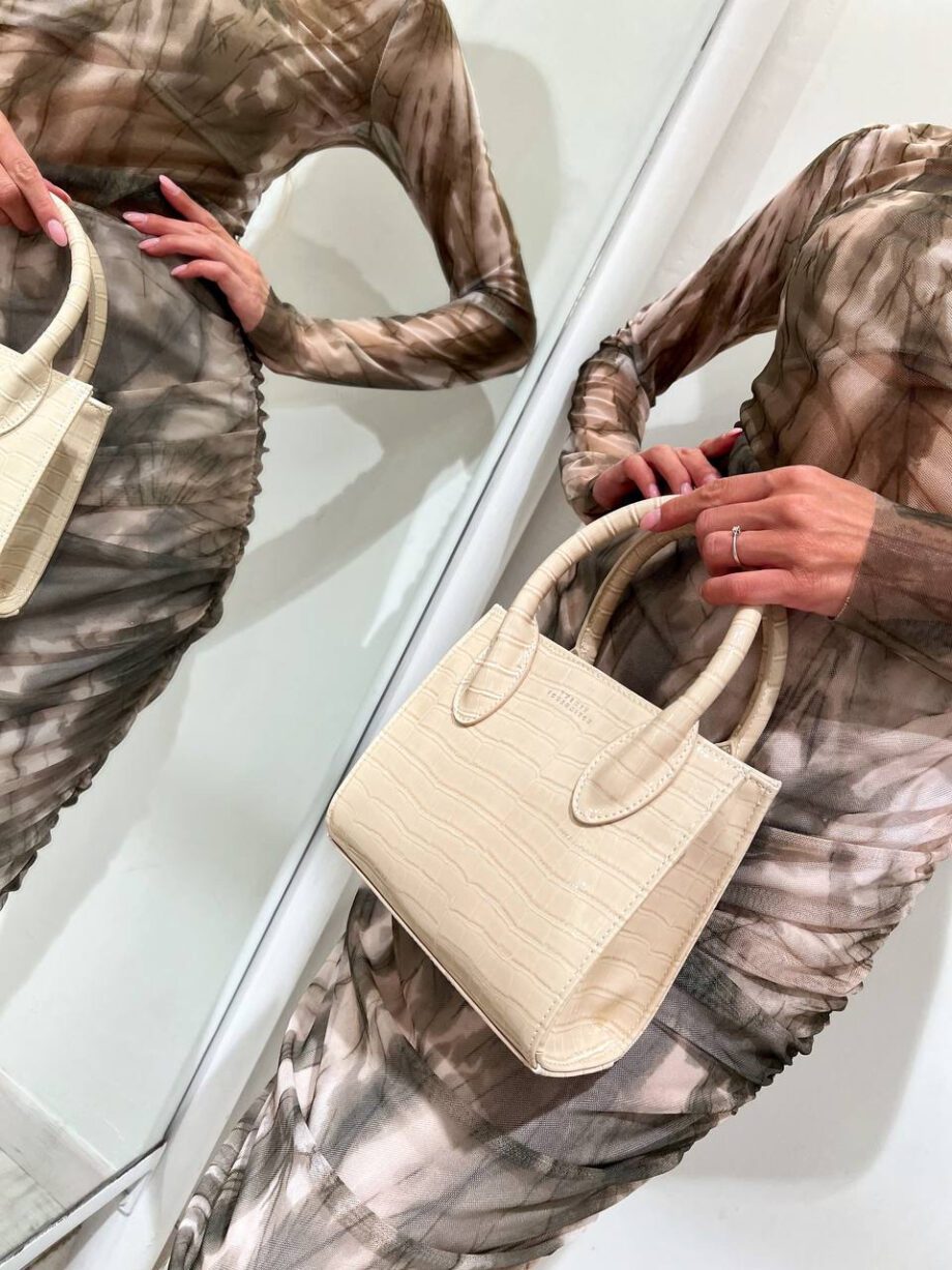 Shop Online Borsa mini Jade croco panna Twentyfourhaitch