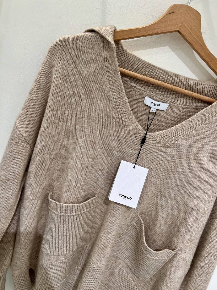 Shop Online Maglione beige mélange colletto Suncoo