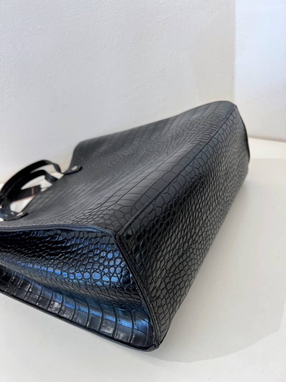 Shop Online Borsa shopper Celestite croco nera Twentyfourhaitch