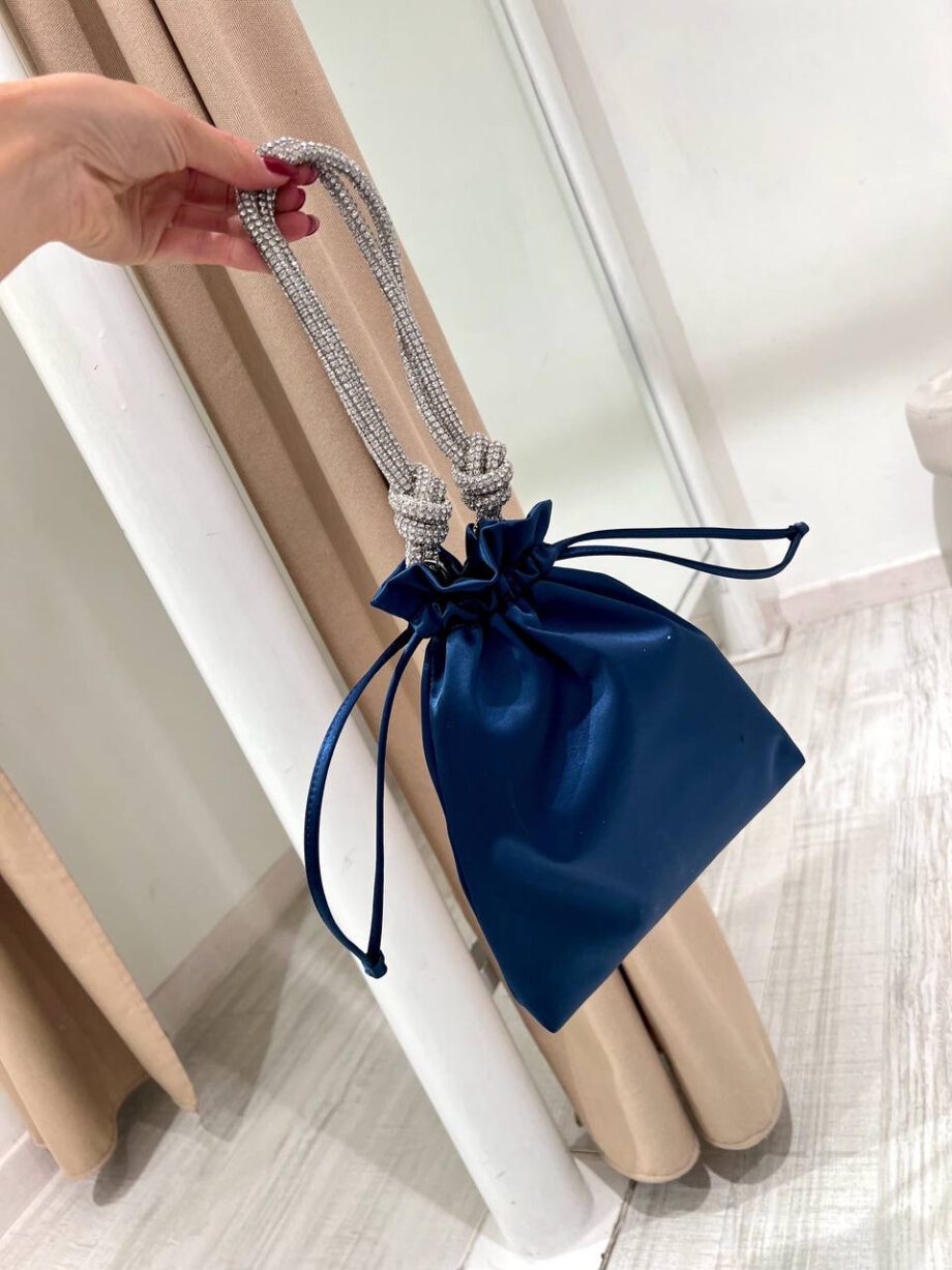 Shop Online Borsa mini Aragonite blu in raso Twentyfourhaitch