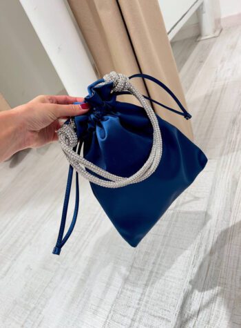 Shop Online Borsa mini Aragonite blu in raso Twentyfourhaitch