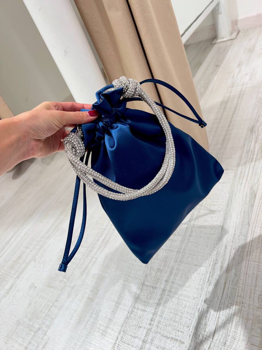 Shop Online Borsa mini Aragonite blu in raso Twentyfourhaitch