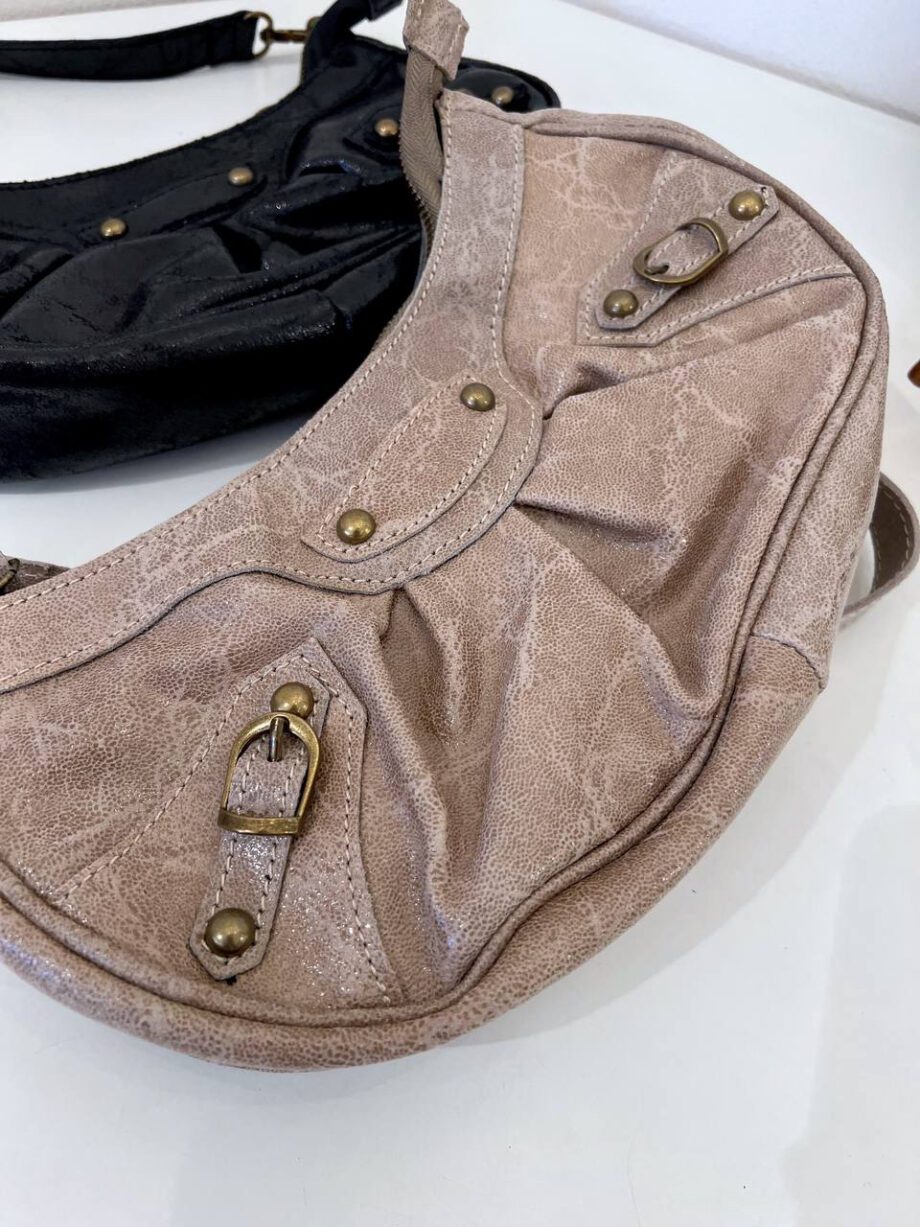 Shop Online Borsa a spalla luna beige vernice in pelle