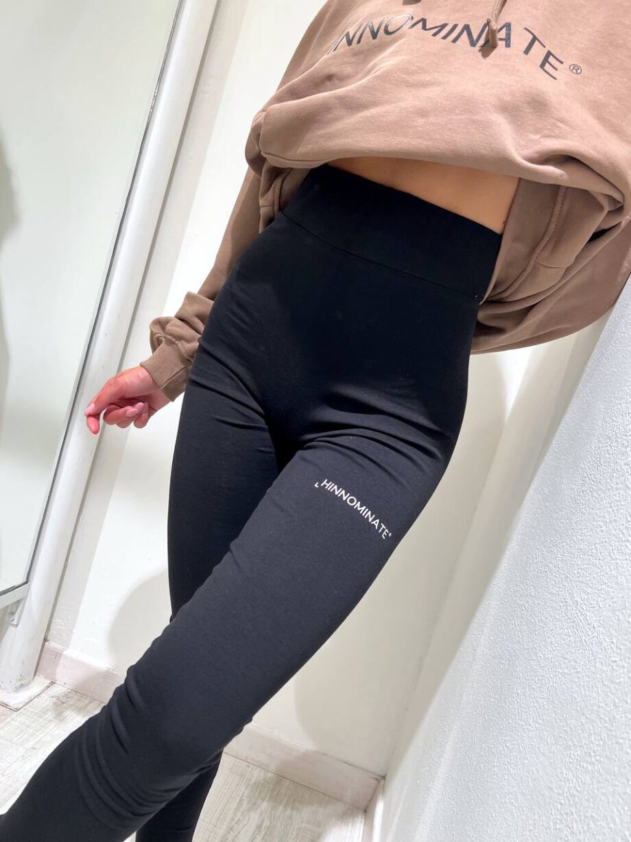 Shop Online Leggings sportivo nero in cotone Hinnominate