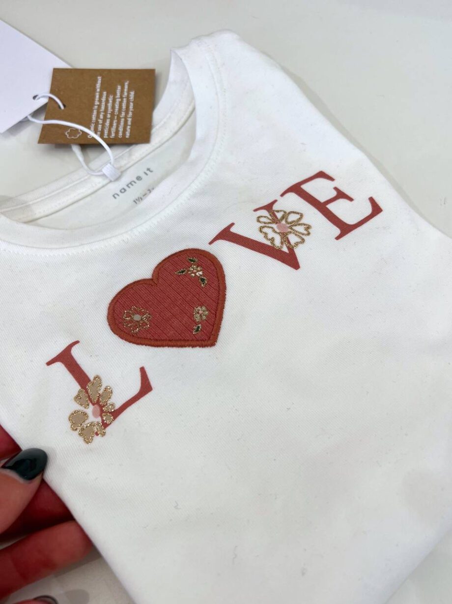 Shop Online Maglietta rosa antico "love" con patch Name It