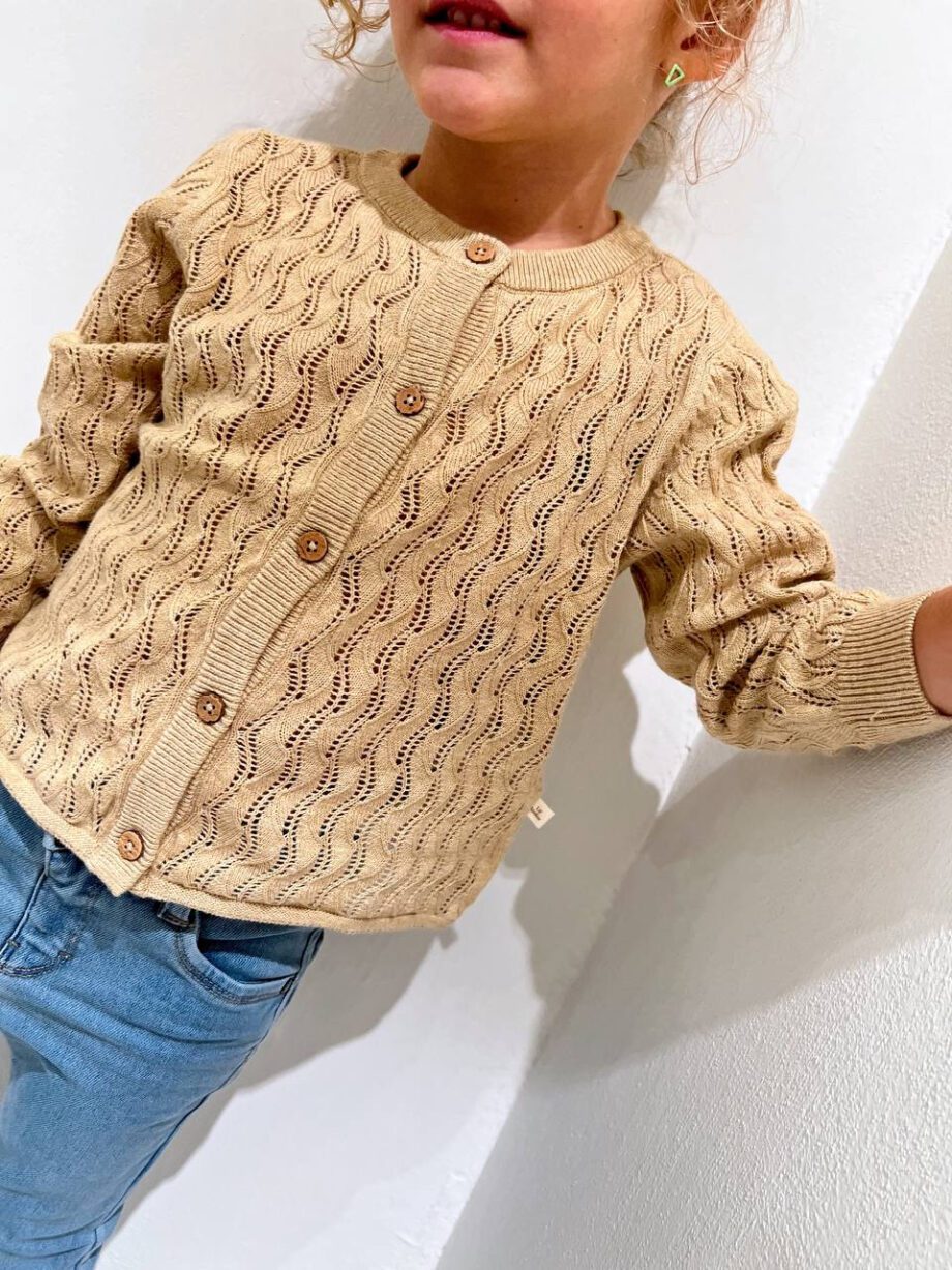 Shop Online Cardigan sabbia traforato Lil' Atelier