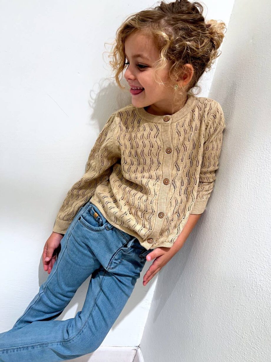 Shop Online Cardigan sabbia traforato Lil' Atelier