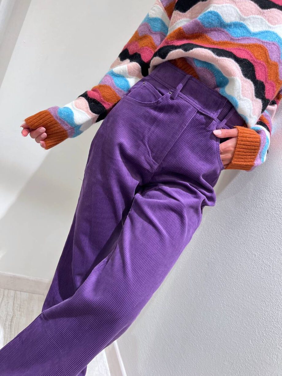 Shop Online Pantalone viola in velluto Suncoo