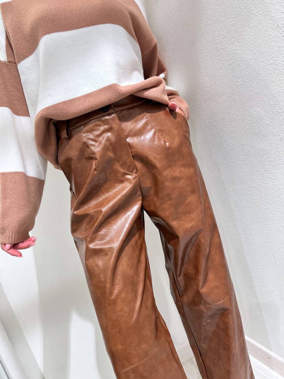 Shop Online Pantalone marrone in ecopelle Souvenir