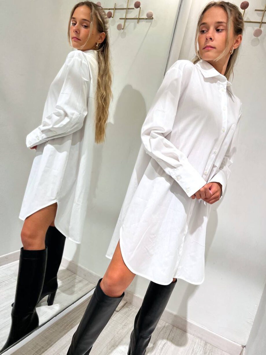 Shop Online Camicia oversize bianca in cotone Vicolo